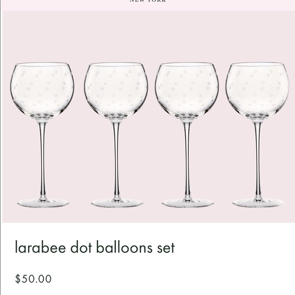 kate spade Dining Nwt Kate Spade Larabee Dot Balloon Wine Glass